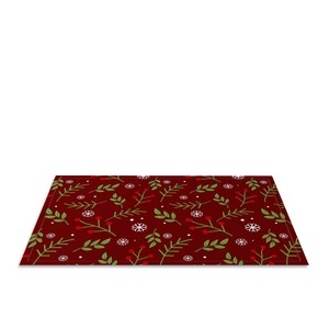 Christmas Printed Cloth <b>Placemat</b> Red Green Plant Pattern Traditional Design <b>Placemat</b> for Christmas use . - Product Image 4