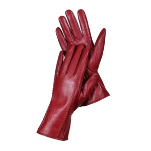 Guantes de invierno de piel de oveja auténtica para mujer, guantes cálidos con forro de terciopelo para conducir con pantalla táctil, guantes cortos y finos de cuero de colores - Product Image 4