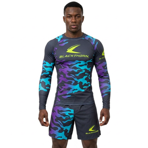 Rashguard de MMA Elástico OEM para Hombre, Manga Larga, Transpirable, Antibacteriano, UPF50+ - Product Image 3