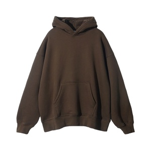 Venta al por mayor de alta calidad de peso pesado Pullover Hoodie sudaderas con capucha de lana Drop Shoulder No Strings Heavy Oversized Men Hoodies - Product Image 3