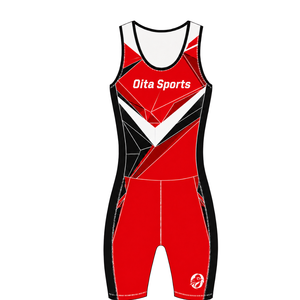 Red Black and White Rowing Champ Suit <b>Mens</b> Sleeveless Competition Uniform Performance Racing Singlet Custom Wholesale Team Sport - Product Image 1