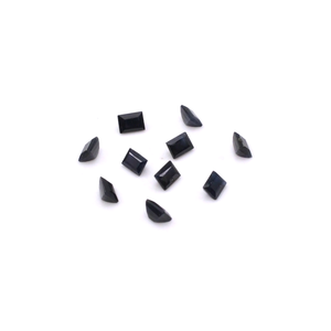 Saphirs noirs naturels non traités, taille baguette calibrée 3x4mm, pierres précieuses de saphir noir naturel facettées pour la création de bijoux - Product Image 3