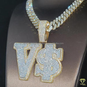 Collar con Colgante de Diamante Moissanite Iced Out '45', Joyería de Lujo, Colección Hip Hop - Product Image 2