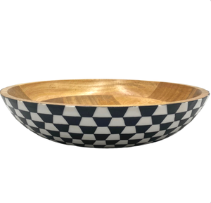 Tazón de Madera con Diseño Impreso de Forma Redonda para Mesa, Hogar y Hoteles, Tazón de Alta Calidad para Servir Ensaladas y Alimentos, Tazón de Lujo con Impresión Esmaltada - Product Image 4