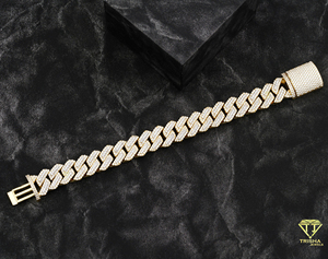 Fully <b>Iced</b> <b>Out</b> Lab Grown Cuban <b>Chain</b> Bracelet with Premium Jewelry Craftsmanship and Maximum Sparkle - Product Image 4