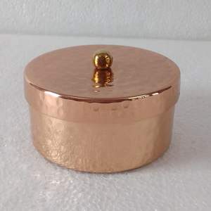 Contenedor de almacenamiento de cobre premium con tapa, tarro de cocina hecho a mano para té, café, azúcar, especias, frutas secas, organizador de despensa - Product Image 4