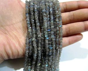 Cuentas de Labradorita Natural Azul Brillante de 4-6 mm, Corte Heishi, Forma Cuadrada, Hilo de 8 Pulgadas de Largo - Product Image 3