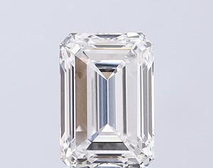 Diamante blanco cultivado en laboratorio con corte esmeralda, impresionante de 2.71 quilates, color E, claridad VVS2, con pulido excelente, elegante joya personalizada. - Product Image 1