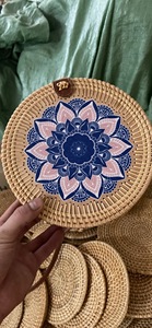 Sac à main bohème en rotin avec motif ajouré, sac rond pour femme pour un usage quotidien - Product Image 5