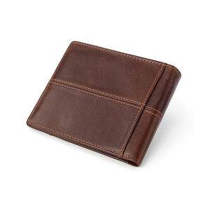 High Quality Genuine Leather RFID Blocking Short Size <b>Men's</b> <b>Wallets</b> Wholesale Top Selling - Product Image 6