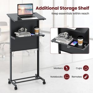 Scrivania con Leggio Inclinabile a 3 Posizioni Regolabili in Altezza per Uso Ufficio - Product Image 6