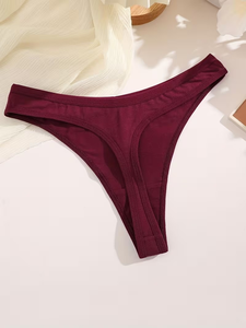 Women's Basic High-Rise Solid Color Seamless High-Waisted Triangle Panties Spandex/Cotton Anti-Bacterial Comfortable Breathable - Product Image 6