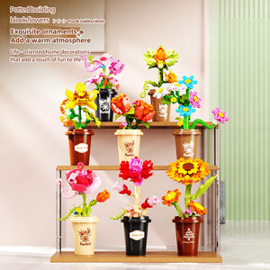 Blocs de construction de simulation de bouquet, modèle d'assemblage de fleurs, ornements végétaux, briques techniques MOC pour la décoration DIY des filles, cadeaux - Product Image 3