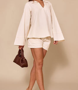 Ensembles T-shirts et Shorts d'été 2026 en Coton Vintage Délavé à l'Acide pour la Vente en Gros – Manches Longues et Shorts - Product Image 3