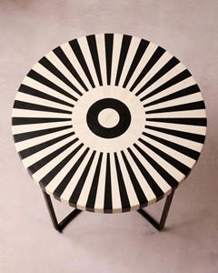 Mesa con Incrustaciones de Hueso de ILAHI, Diseño Moderno con Detalles de Ágata, Almacenamiento Portátil, Muebles para el Hogar - Product Image 2