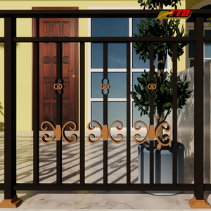 Barandilla de Escalera Moderna de Hierro con Detalles Ornamentales y Pasamanos Interior de Hierro Personalizado para Espacios Elegantes de Balcón y Escalera - Product Image 2