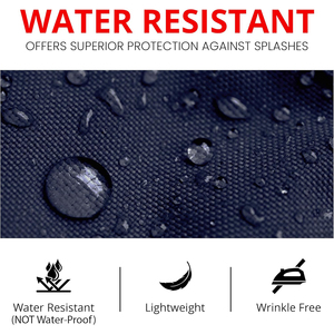 Tablier unisexe en coton bleu marine résistant à l'eau avec poches pour personnel de restaurant, bar, serveurs, en tissu tissé avec fermeture à bouton-pression - Product Image 4