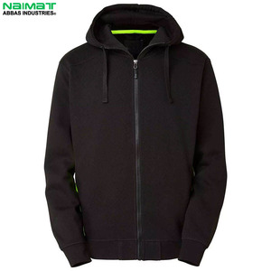 Sweat-shirt à capuche zippé bicolore pour homme, avec empiècements contrastants, en polaire multicolore, uniforme d'entraînement, veste d'extérieur - Product Image 1