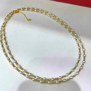 Colliers superposés tendance automne-hiver, perles de culture d'eau douce de 4-5 mm, perles de radium S925, chaîne de clavicule - Product Image 1