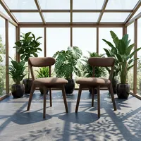 Chaise de salle à manger moderne en velours rembourrée, dossier incurvé, structure métallique, assise en cuir marron écologique, pour café et maison