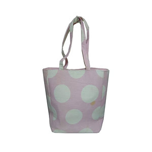 Bolsa de Playa de Lona con Estampado de Lunares de Alta Calidad, Logotipo Personalizado, Asa de Cuerda de Algodón Ecológica, Cierre de Cremallera, Elegante y Grande - Product Image 2
