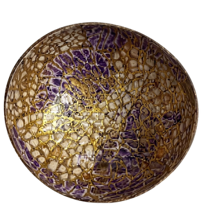 Bol en coquille de noix de coco avec motifs sculptés naturels, design éco-responsable, finition polie pour cuisines - Product Image 2