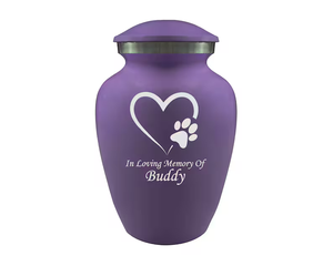 Purple Metal Pet Cremation <b>Urn</b> Personalized Engraved Animal Ash Crematory <b>Urn</b> for <b>Cats</b> and Dogs Memorial Keepsake - Product Image 4