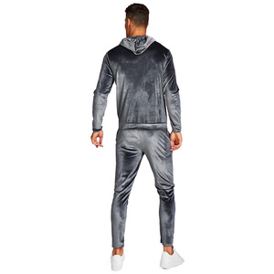 Latest <b>Velvet</b> Winter Solid Premium Velour Customizable Breathable Unisex <b>Tracksuit</b> Set Jacket Pants Retro Sportwear 100% - Product Image 2