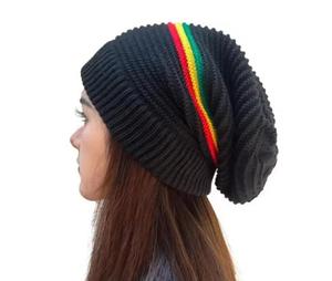 Elegante Gorro de Punto Jacquard Negro, Transpirable, Impermeable, Estilo Urbano, Diseño Sólido, Unisex, Ajustable, para Invierno - Product Image 2