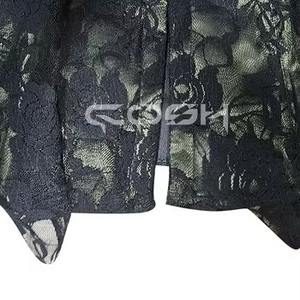 Corsé Sexy de Satén Color Oliva con Cordones y Malla Floral, Corsé para Fiestas y Eventos, Proveedor de Corsés - Product Image 5