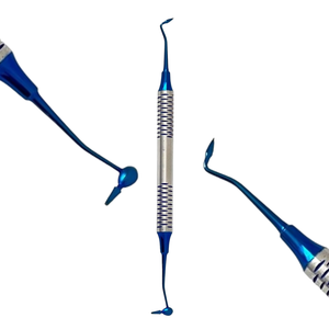 Spatule de restauration dentaire en acier inoxydable allemand, double extrémité, antiadhésive, pour résine composite, finition titane bleu - Product Image 6