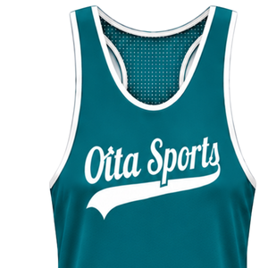 Custom Teal <b>White</b> Swim <b>Tank</b> <b>Top</b> Sleeveless Racerback Lightweight Quick Dry Breathable Training Performance Athletic Swimwear - Product Image 6