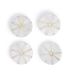 Quality Design <b>Marble</b> <b>Coaster</b> With Brass Strip Stone <b>Coaster</b> With Brass Mats & Pads At very low reasonable Price - Product Image 4