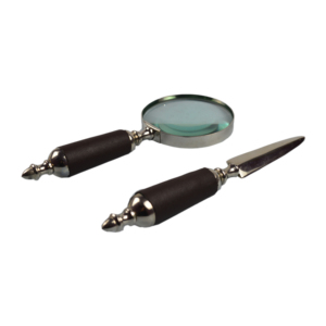 Nuevos Lanzamientos: Lupa con Marco Metálico, Acabado Antiguo de Alta Calidad, Forma Redonda, Calidad Premium con Cortador de Papel - Product Image 1