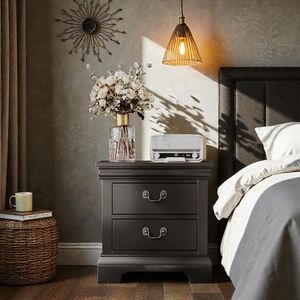 Comodino Classico in Legno 56x41x58 cm Nero - Product Image 5