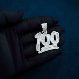Personalized Custom Jewelry New Iced Out Custom Bling Number Name <b>Pendant</b> <b>Silver</b> Bling Hip Hop Custom <b>Initial</b> Number <b>Pendant</b> - Product Image 1