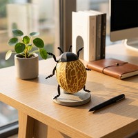 Ornements d'insectes en peluche 3D originaux ZS-PC0057 – Scarabée et coccinelle découpés au laser, détails complexes, pour anniversaire et décoration intérieure