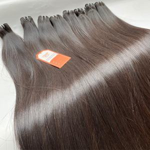 100% Extensions de cheveux humains droits vietnamiens naturels purs non transformés faisceaux droits d'os longue durée trame unique - Product Image 5