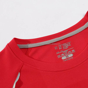 Alta calidad 180g secado rápido suave transpirable malla deporte hombres mujeres logotipo personalizado camiseta Fitness correr redes poliéster camiseta - Product Image 3