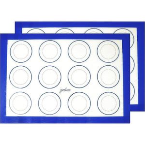 Set di 2 Tappetini da Forno in Silicone per Alimenti, Antiaderenti e Riutilizzabili, per Biscotti e Pasticceria, Strumenti per Cucina e Pasticceria - Product Image 1