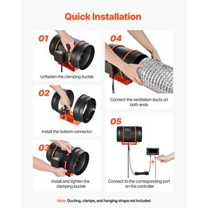 Ventilatore Inline da 8 Pollici con Motore EC, 10 Velocità, Controllo PWM, 807 CFM, Ventilazione di Scarico, Controllo App, ODM 150mm per Temperatura - Product Image 6