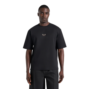T-shirt homme col rond manches courtes avec motif court de tennis et raquette imprimé sur la poitrine, coupe décontractée, vente en gros, personnalisable, OEM, en coton - Product Image 3