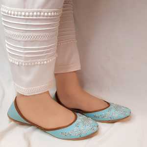 Zapatos Khussa para Mujer con Piedras de Color Morado, Multicolores, Bordados, Estilo Punjabi, Tradicionales, para Boda, Invierno, Venta al Por Mayor - Product Image 3