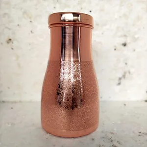 Bouteille d'eau artisanale en cuivre pur, récipient ayurvédique en cuivre, bouteille d'eau en cuivre pour le yoga, bouteille d'eau en cuivre pour boire - Product Image 6