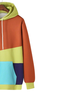 Sweat-shirt à capuche unisexe pour homme et femme, style hip-hop, décontracté, à manches longues, couleurs contrastées, 100% coton, coupe ample, hiver - Product Image 3