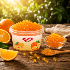 KEIFU 500g amarillo piña estallando Boba listo para comer perlas jugosas con 12 meses de vida útil para bebidas de té de burbujas frías - Product Image 3