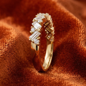 แหวนเพชรโมอิสซาไนต์ทรงบาแกตต์ชุบทอง 18K แหวนแต่งงานแบบ Eternity เครื่องประดับหรูหราจากสหรัฐอเมริกา - Product Image 4