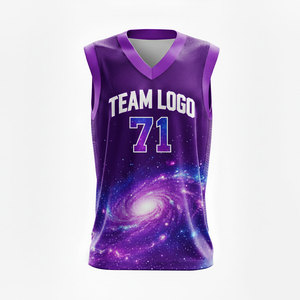 Maillot de basketball unisexe personnalisé en gros, professionnel, respirant, confortable, imprimé, sans manches, grandes tailles - Product Image 1