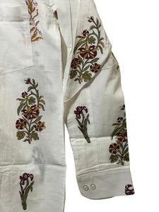 Camisa de Manga Larga de Diseñador 100% Algodón para Hombre, Estampado Floral Hecho a Mano |   Tela Transpirable |   Exportación B2B - Product Image 4