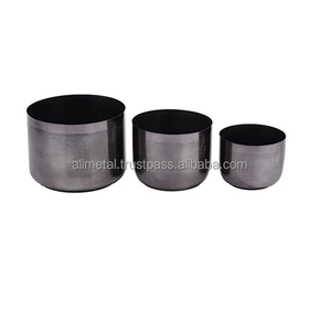 Pot de fleur décoratif intérieur extérieur en métal moderne pour salon cuisine bureau patio entrée noir personnalisation - Product Image 1
